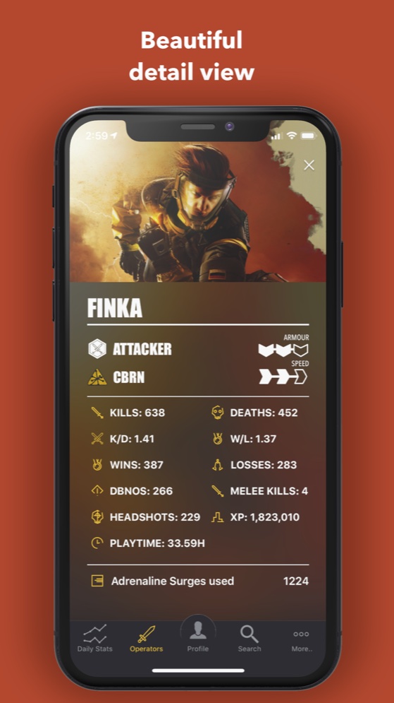 R6Stats season and match detail